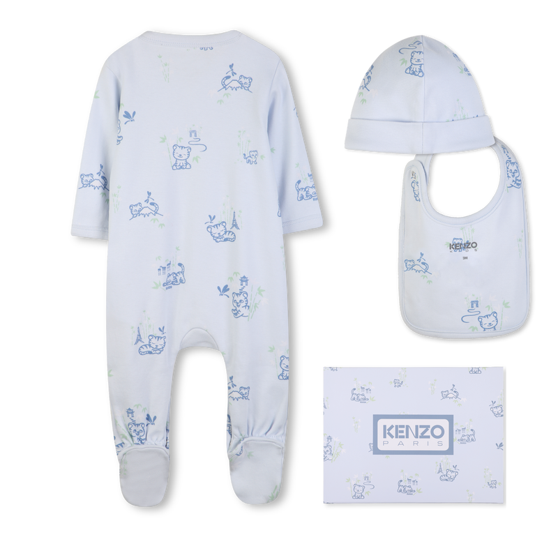 CONJUNTO DE PIJAMA, GORRO Y BABERO KENZO KIDS 
                        NI&Ntilde;O