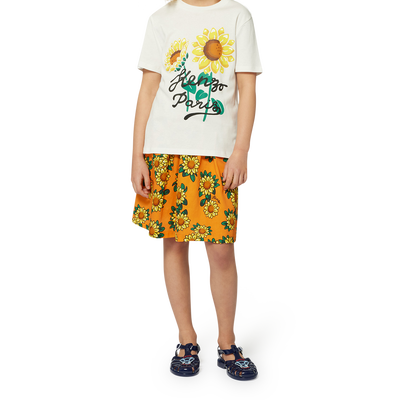 Falda de sat&eacute;n de algod&oacute;n KENZO KIDS NI&Ntilde;A