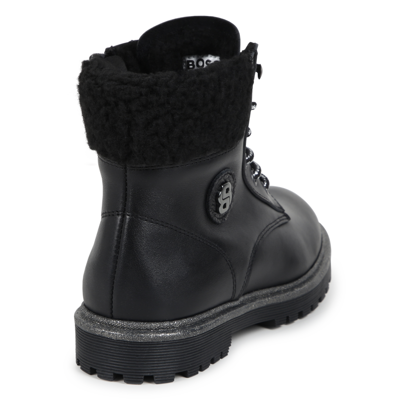 Botines de piel y cordones BOSS 
                        NI&Ntilde;A