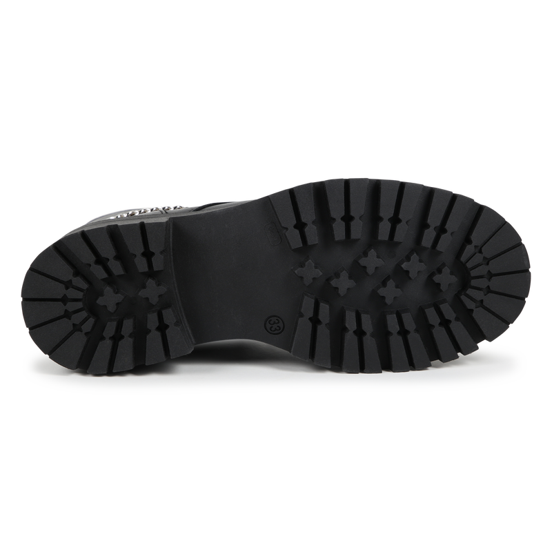 Botines de cuero con cadenas KARL LAGERFELD KIDS 
                        NI&Ntilde;A