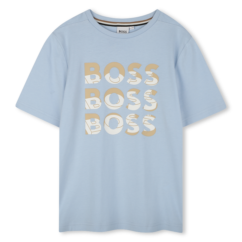 Camiseta manga corta y algod&oacute;n BOSS 
                        NI&Ntilde;O