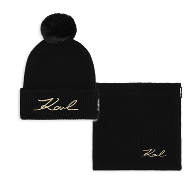 Conjunto de gorro y bufanda. KARL LAGERFELD KIDS NI&Ntilde;A