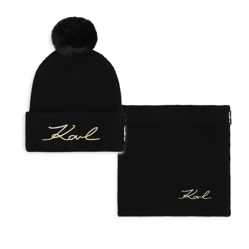 Conjunto de gorro y bufanda. KARL LAGERFELD KIDS 
                        NI&Ntilde;A