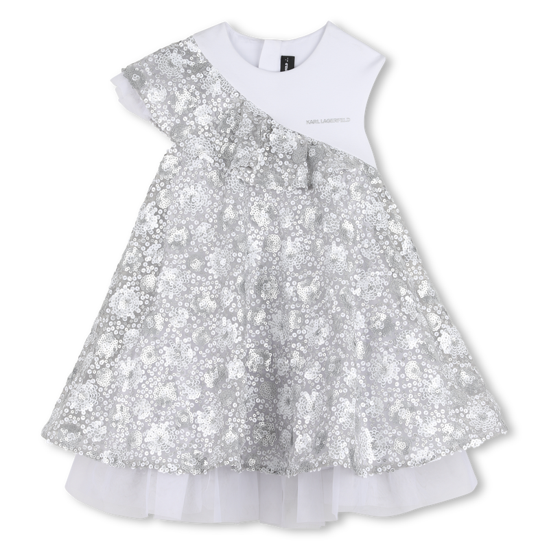 VESTIDO CEREMONIAL BIMATERIAL KARL LAGERFELD KIDS 
                        NI&Ntilde;A