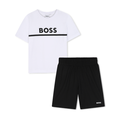 CONJUNTO CAMISETA + PANTAL&Oacute;N CORTO BOSS NI&Ntilde;O
