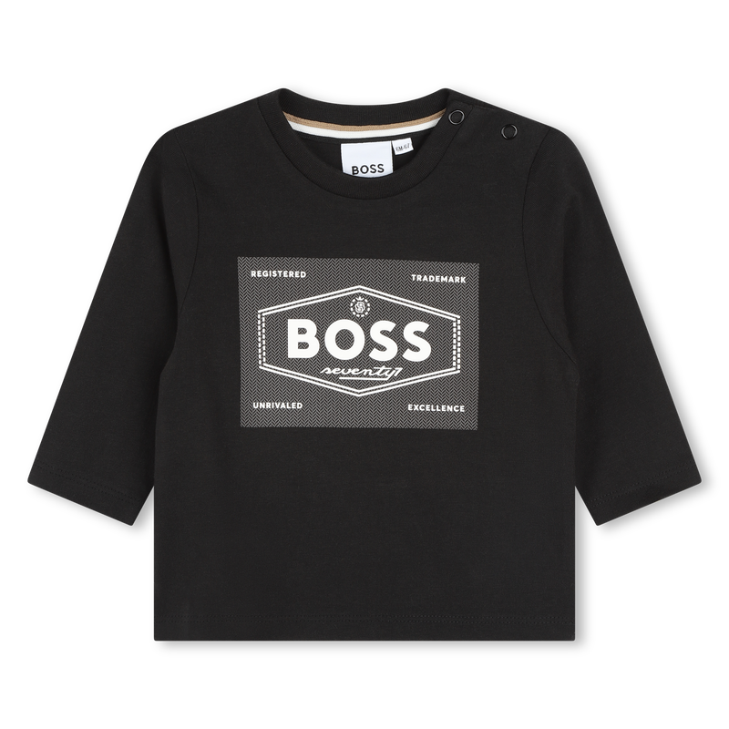 Camiseta de algod&oacute;n estampada BOSS 
                        NI&Ntilde;O