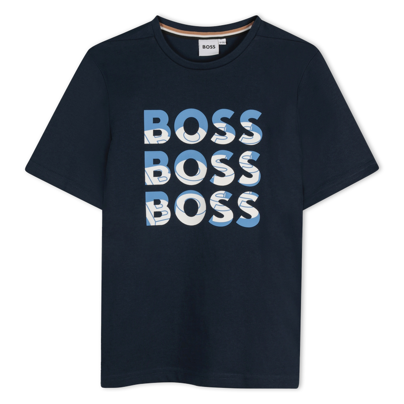 Camiseta manga corta y algod&oacute;n BOSS 
                        NI&Ntilde;O