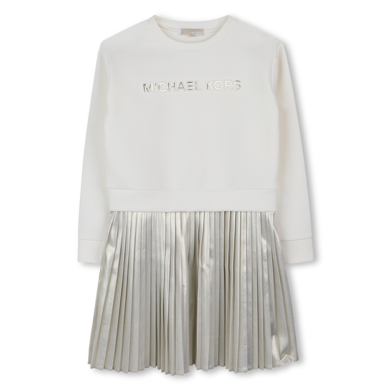 Vestido de manga larga bimaterial MICHAEL KORS 
                        NIÑA