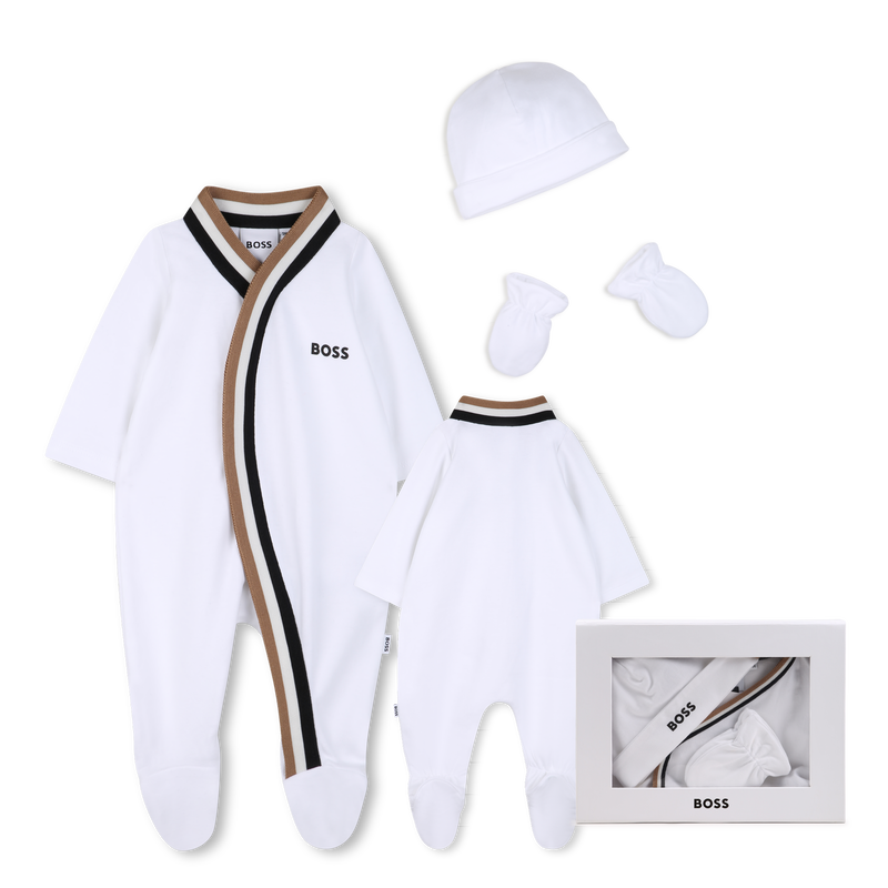 CONJUNTO PIJAMA + PANO + BAN + MANOPLAS BOSS 
                        NI&Ntilde;O