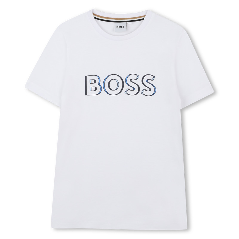 Camiseta algod&oacute;n y manga corta BOSS 
                        NI&Ntilde;O