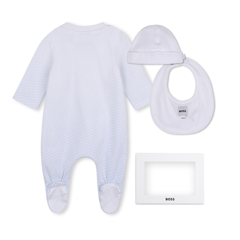 Conjunto de pijama, gorro y babero. BOSS 
                        NI&Ntilde;O
