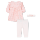 Conjunto de vestido + leggings + diadema KENZO KIDS 
                    NI&Ntilde;A