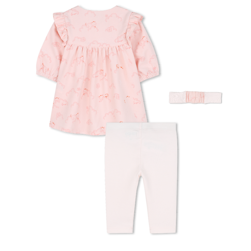 Conjunto de vestido + leggings + diadema KENZO KIDS 
                        NI&Ntilde;A