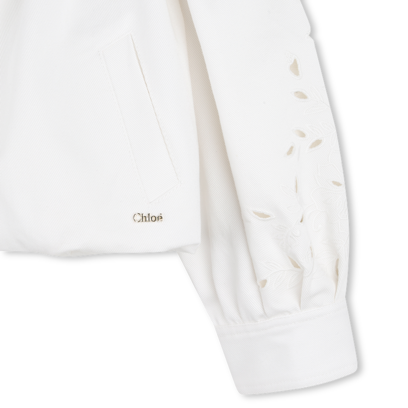 CHAQUETA CON BORDADO FLORAL CHLOE 
                        NI&Ntilde;A