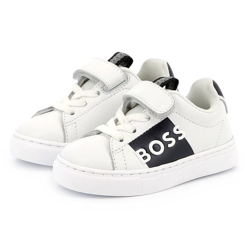Deportivas de piel y cordones BOSS 
                        NI&Ntilde;O
