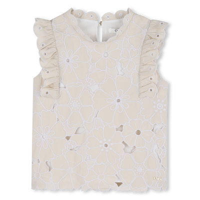 CAMISETA CON BORDADO FLORAL CHLOE NI&Ntilde;A