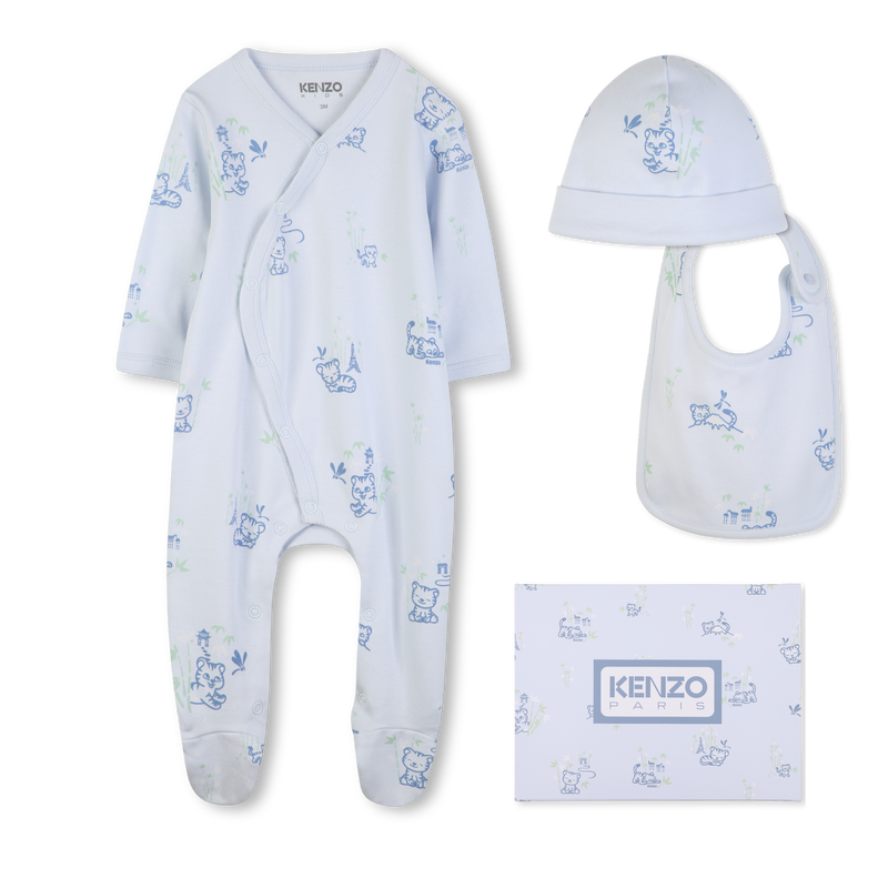 CONJUNTO DE PIJAMA, GORRO Y BABERO KENZO KIDS 
                        NI&Ntilde;O