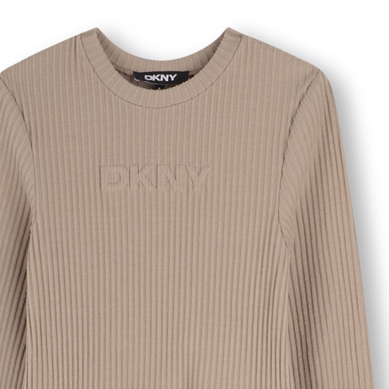 Vestido largo bimaterial DKNY 
                        NIÑA