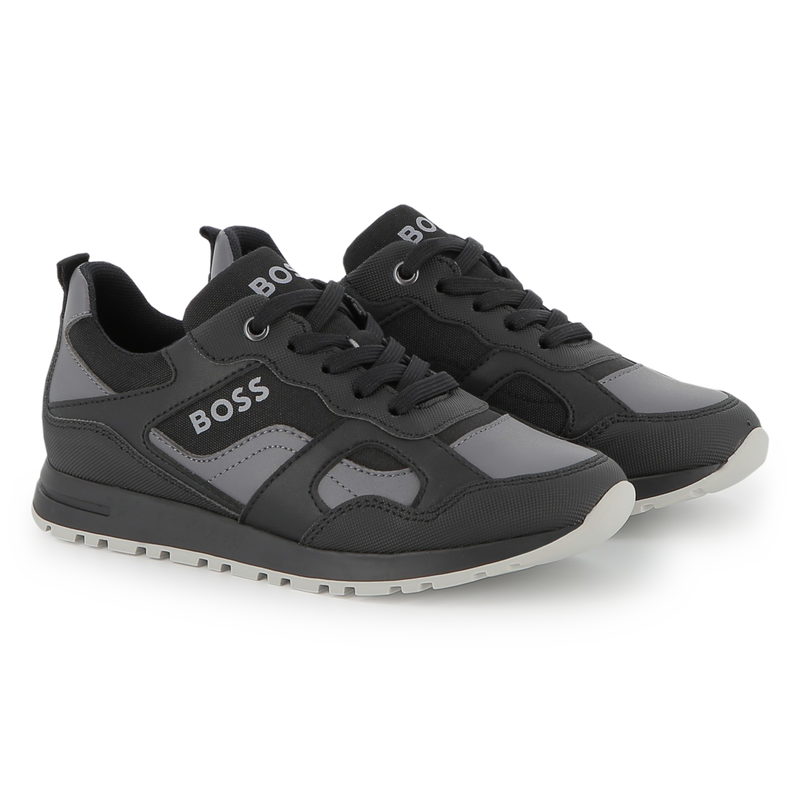 Zapatillas de imitaci&oacute;n y lona BOSS 
                        NI&Ntilde;O