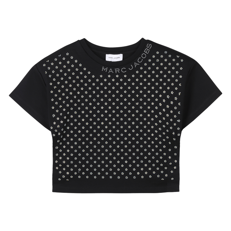 Camiseta de algod&oacute;n con estr&aacute;s MARC JACOBS 
                        NI&Ntilde;A