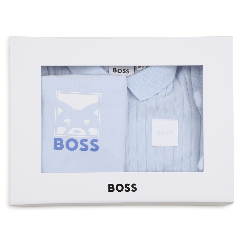 CONJUNTO DE PIJAMA + BABERO + BAN BOSS 
                        NI&Ntilde;O