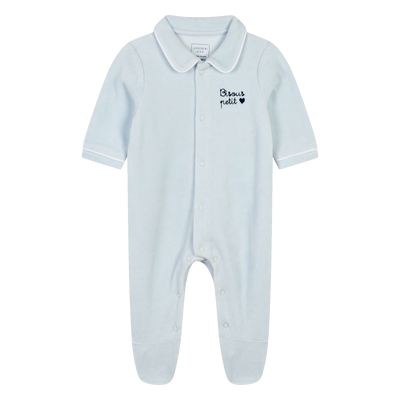 Pijama de terciopelo bordado CARREMENT BEAU NI&Ntilde;O