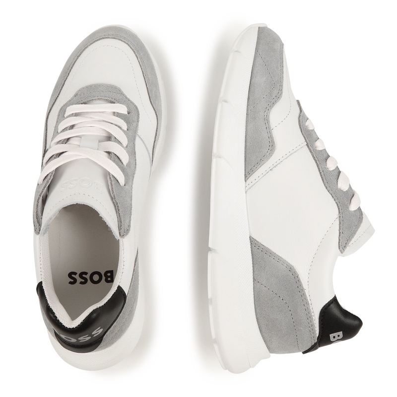 Deportivas piel con cordones BOSS 
                        NI&Ntilde;A