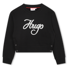 Sudadera de cuello redondo, NEGRO, hi-res