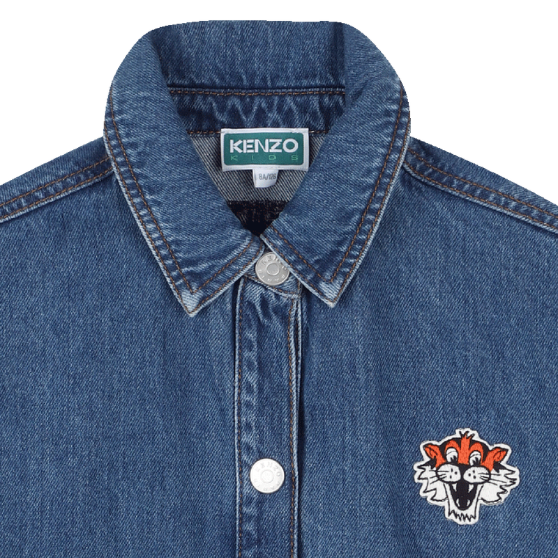 Camisa vaquera de algod&oacute;n KENZO KIDS 
                        NI&Ntilde;O