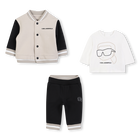 Conjunto de c&aacute;rdigan y pantal&oacute;n en doble jersey KARL LAGERFELD KIDS 
                    NI&Ntilde;O