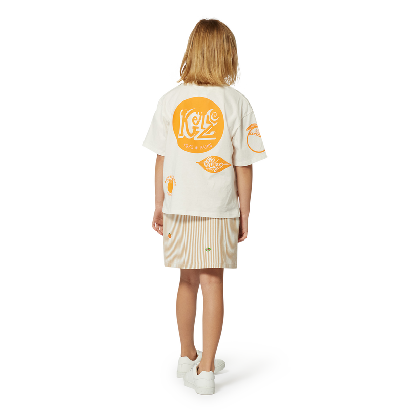 Falda de algod&oacute;n con insignias KENZO KIDS 
                        NI&Ntilde;A