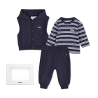 Conjunto de pantal&oacute;n, c&aacute;rdigan y camiseta BOSS 
                    NI&Ntilde;O