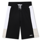 Bermudas de ch&aacute;ndal tricolores BOSS 
                    NI&Ntilde;O
