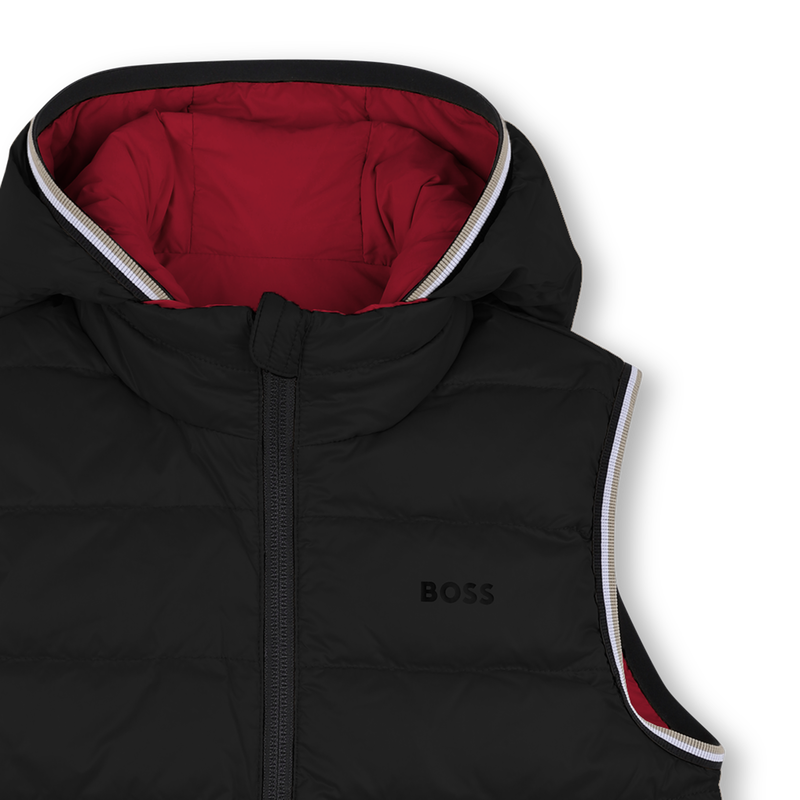 Chaqueta acolchada con capucha efecto flenn BOSS 
                        NIÑO