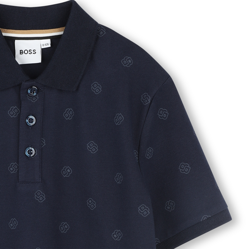 Polo recto estampado BOSS 
                        NI&Ntilde;O