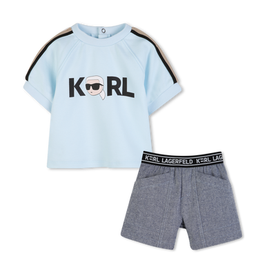 CONJUNTO DE CAMISETA Y PANTAL&Oacute;N CORTO KARL LAGERFELD KIDS NI&Ntilde;O