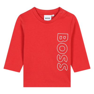 Camiseta de algod&oacute;n con logo BOSS NI&Ntilde;O