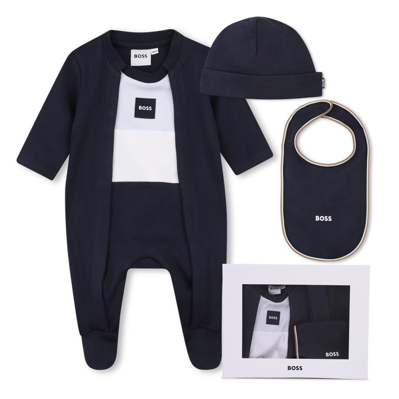 Conjunto de pijama, gorro y babero. BOSS 
                        NI&Ntilde;O