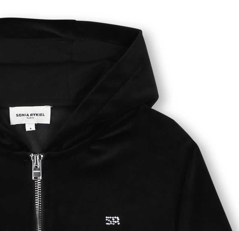 C&aacute;rdigan de terciopelo con capucha SONIA RYKIEL 
                        NI&Ntilde;A