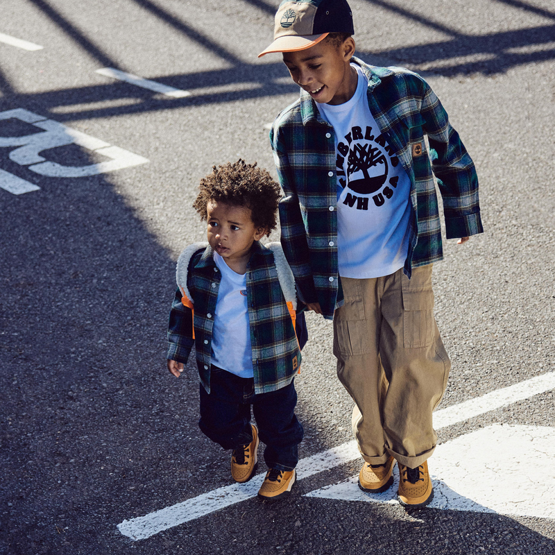 Camisa de cuadros de algod&oacute;n TIMBERLAND 
                        NI&Ntilde;O