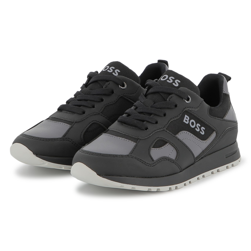 Zapatillas de imitaci&oacute;n y lona BOSS 
                        NI&Ntilde;O