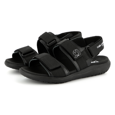 Sandalias de cuero con velcro KARL LAGERFELD KIDS NI&Ntilde;O