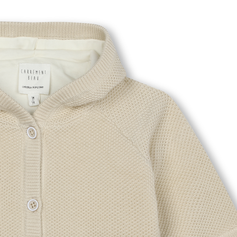 Chaqueta con capucha de punto