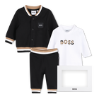 Conjunto de pantal&oacute;n, c&aacute;rdigan y camiseta BOSS 
                    NI&Ntilde;O