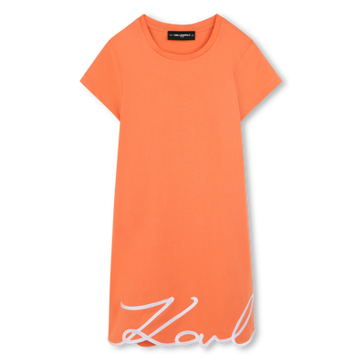 Vestido de manga corta bordado KARL LAGERFELD KIDS NI&Ntilde;A