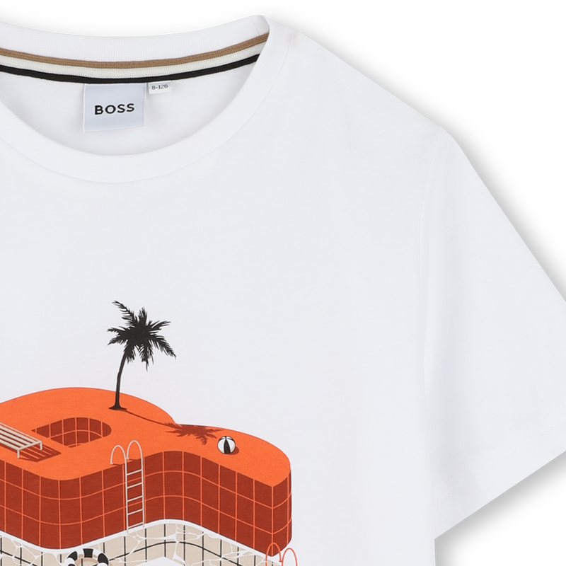 Camiseta algod&oacute;n y manga corta BOSS 
                        NI&Ntilde;O