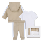 Conjunto de c&aacute;rdigan + pantal&oacute;n + camiseta BOSS 
                    NI&Ntilde;O