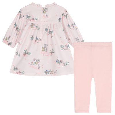 Vestido y leggings de algod&oacute;n KENZO KIDS NI&Ntilde;A