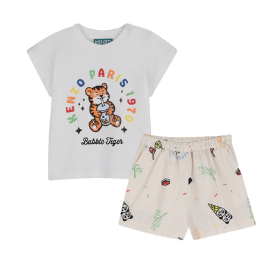 CONJUNTO DE CAMISETA Y PANTAL&Oacute;N CORTO KENZO KIDS NI&Ntilde;O