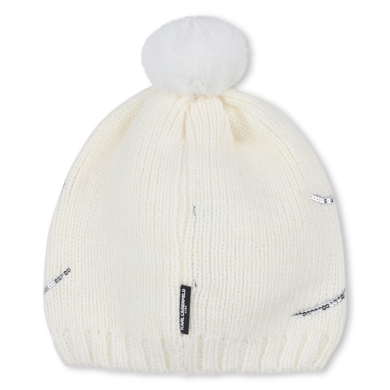 Gorro de punto con pomp&oacute;n KARL LAGERFELD KIDS 
                        NI&Ntilde;A